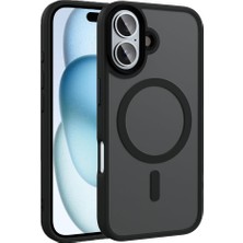 Mena Rise ile Uyumlu 16 Kılıf Mat Arka Yüzey Şarj Özellikli Flet M-Safe Kapak Siyah