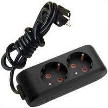 Mena Rise Multi-Let Siyah Ikili Priz Topraklı Kablolu Çocuk Korumalı 5mt