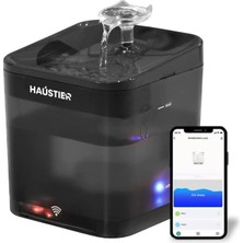 Mena Rise WF004 Akıllı Kedi Köpek Su Sebili Su Şelalesi Su Pınarı, Uv Su Filtrelemeli - Smart Wifi - App, Bpa Içermez,ultra Sessiz (Siyah)