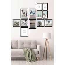 Mena Rise 12 Parça Dekoratif Mdf Tablo Seti Çerçeve Görünümlü DEKOLIADKJ049
