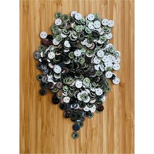 öztürk Oya, Havlu, Çeyizlik, Abiye Giyim Taş Görünümlü Plastik Pul. 1cm. 25GR. Tahmini 275-295 Adet Arası.