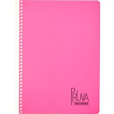 Mena Rise Pruva A4 Pet Spiralli Karton Kapaklı Defter 144 Yaprak - - Fuşya