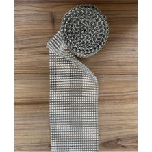 öztürk Gümüş Rengi Dekoratif Şerit, Harç, Gofret 24 Sıra. Taşı: 2mm. 68 Cm.