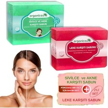 Mena Rise Organicsun 2'li Set Doğal Leke Karşıtı Sabun ve Sivilce ve Akne Karşıtı Sabun Yüz Sabun Seti