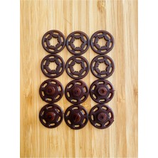 Kartopu Dikmeli Plastik Çıtçıt 21MM 6'lı Paket (6 Çift)  Renk: Kahve.