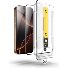 Mena Rise Premium 16 Pro Max Uyumlu Tam Kaplayan Tozsuz Uygulama 9h Temperli Cam Kırılmaz