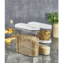 Mena Rise Ahmet 3 Lü Lüks Erzak Kabı 4l 2l 2 L Füme, Füme