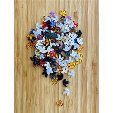 öztürk Üç Yapraklı Yonca. Oya, Abiye ve El Işleme Taş Görünümlü Plastik Pul. Renkli. Paket Içi 300 Adet.