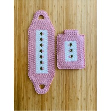 öztürk Çeyizlik ve Banyo Lif Takımı 2'li Set. Beyaz-Pudra-Yeşil