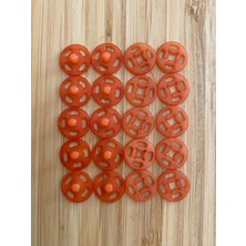 Kartopu Dikmeli Plastik Çıtçıt 1cm (10MM) 10'lu (10 Çift) Paket. Renk: Turuncu.