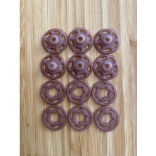 öztürk Dikmeli Plastik Çıtçıt 21MM 6'lı Paket (6 Çift)  Renk: Kakao.