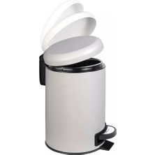 Mena Rise Paslanmaz Pedallı Çöp Kovası Beyaz 12 Lt (000302-2)