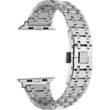 Mena Rise Ile Uyumlu Ultra 42/44/49MM Krd-83 Metal Kordon Gümüş