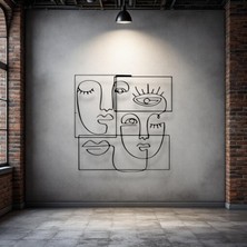 STE Soyut Yüz Metal Duvar Dekoru – Modern Minimalist Sanat Tablosu Ev Ofis Dekoru