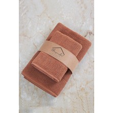 Mena Rise | 50X90-70X140 cm 2'li Havlu SETI,%100 Pamuklu Havlu Takımı Kiremit