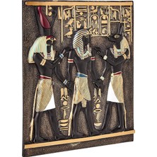 Mena Rise Rameses I Between Egyptian Gods Horus And Anubis Duvar Plakası Frieze, 28 Cm, Tam Renkli