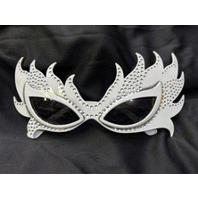 Shopwave Taşlı Göz Kamaştıran Gecenin Yıldızı Beyaz Parti Alev Gözlük