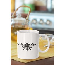 Haç Işareti Motif Baskılı Porselen Kupa Bardak