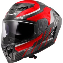 Ls2 Dragon Karbon Trax Kırmızı Kask