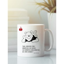 Beyaz Porselen Kupa Bardak Winnie The Pooh Aşk Dostluk Arkadaşlık Kardeşlik Sevgi