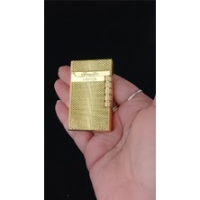 Alsepeteavm Lüks Gold Renk File Örgü Desenli Yumuşak Alevli Gazlı Çakmak