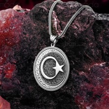 Modasilvers 925 Ayar Gümüş Türk Boyları Ayyıldız Tasarım Erkek Kolye
