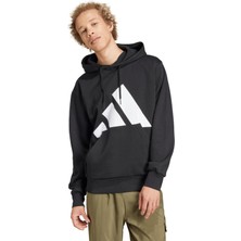 Adidas M Bl Fl Hd Erkek Kapüşonlu Sweatshirt AIN6159 Siyah Düz Desenli Rahat Kesim