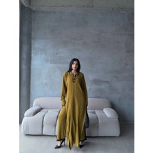 Mesga Butik Pantolon Yırtmaçlı Elbise Ikili Triko Takım Yeşil Elf