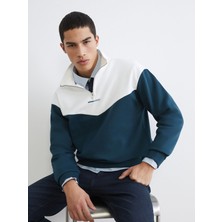 Lc Waikiki Yeni Sezon Dik Yaka Renk Bloklu Erkek Kalın Sweatshirt
