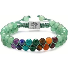 Valkyrie Doğal Taş 7 Çakra Bileklik – Ayarlanabilir Örgü Tasarım – Aventurin & Chakra Enerji Taşları