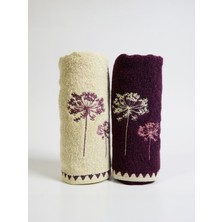 Özdilek Erba Seca 2’li Nakışlı Kutulu Havlu Seti – %100 Pamuk, Yumuşak ve Şık 50×90 cm