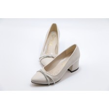 Ayakkabımood  Taşlı  5 cm Kalın Topuk Topuklu Kadın Ayakkabı