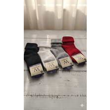 Warmen; Yün Katlamalı Patik Çorap; Kışlık; Asorti 4'lü Paket; 36-40 Numara
