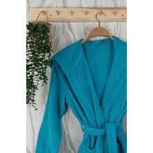 Baveno Home Unisex Premium Koleksiyon Pamuklu Kapüşonlu Bornoz