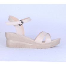 Moda Ayakkabı 151 Ortopedik Cilt 7cm Kadın Sandalet Ayakkabı