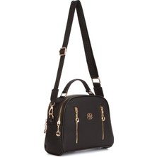 Newish Kadın Kumaş Uzun Askılı El ve Omuz Çantası – Siyah – NEW373