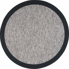 Cool Halı Pratico Gri Yuvarlak Mutfak Halısı Sisal Görünümlü Kaymaz Taban Makinede Yıkanan Dijital Baskı Halı