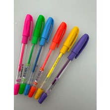 Pensan Tükenmez Kalem Jel Pvc 1.0 mm Neon 6 Adet Karışık Renk