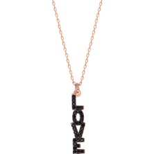 Emiliano Jewellery Emılıano Jewellery 925 Ayar Gümüş Taşlı Love Yazı Kolye