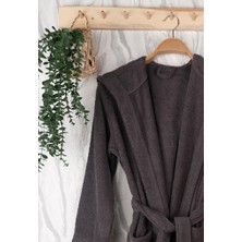 Baveno Home Unisex Premium Koleksiyon Pamuklu Kapüşonlu Bornoz