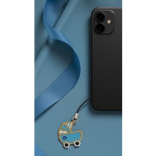 Seard Miyuki Boncuk El Yapımı Mavi Bebek Arabası Telefon Çarmı - Charm