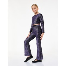 Koton Parlak Detaylı Beli Lastikli Slim Fit Ispanyol Paça Pantolon