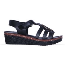 Moda Ayakkabı 184 Polero Dolgu Topuk Kadın Yazlık Sandalet