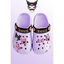 Kids World Kuromi Karakter Kız Çocuk Önü Kapalı Havuz Plaj Sokak Terliği