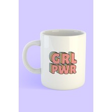 Beyaz Girl Power Yazılı Kupa