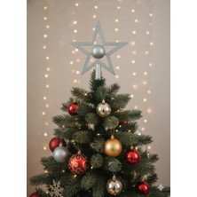 Dodomar Yılbaşı Ağaç Tepelik 20CM Gümüş Ortası Toplu Yıldız