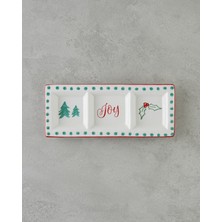English Home Joy Dolomite Sunumluk 25x10 cm Beyaz - Kırmızı