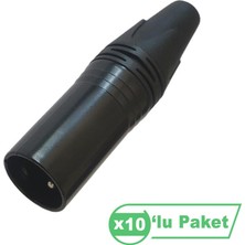 Losen LA1032-2 Xlr 3-Pin Erkek Siyah Konnektör ( 10 Lu Paket )