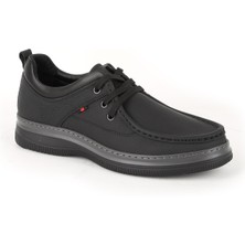 LBR H1064 Erkek Deri Casual Ayakkabı Siyah - Gri