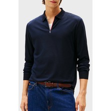 Tommy Hilfiger Pamuklu Regular Fit Logolu Polo Yaka Sweat Erkek Polo Yaka Sweat MW0MW40302 Dw5
